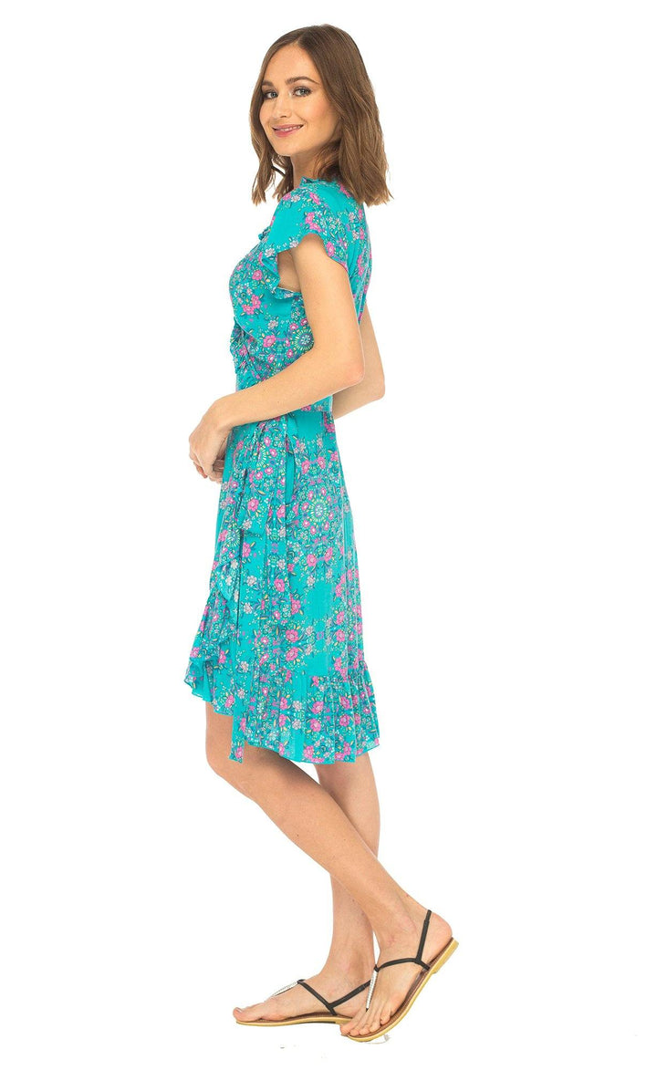 Short Floral Summer Wrap Dress - Love ShuShi