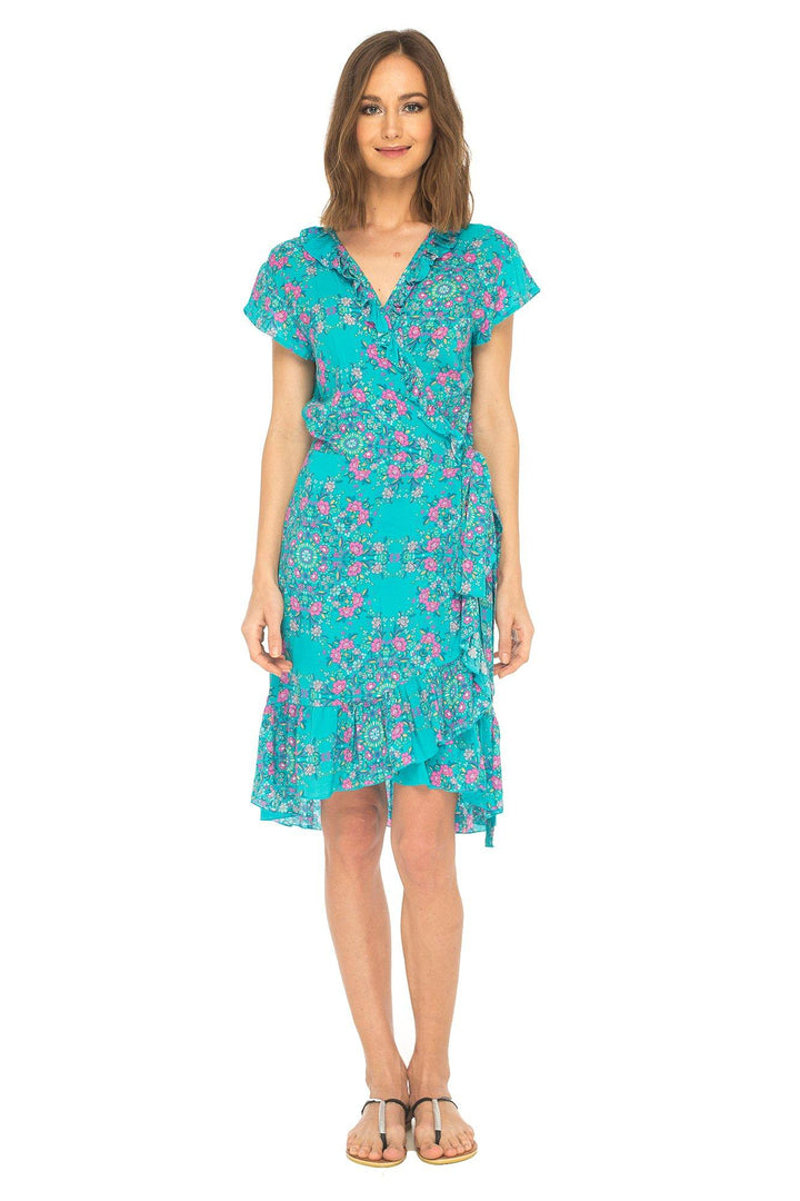 Short Floral Summer Wrap Dress - Love ShuShi