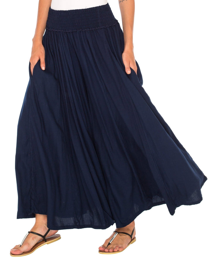 SHU - SHI Flowy Palazzo Pants for Women - Wide Leg, Elastic Waistband, Layered Style, Side Pockets - Love ShuShi