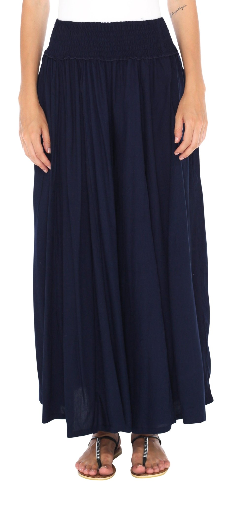 SHU - SHI Flowy Palazzo Pants for Women - Wide Leg, Elastic Waistband, Layered Style, Side Pockets - Love ShuShi