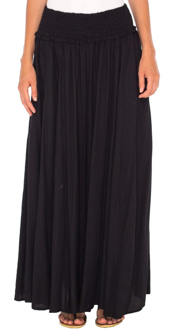 SHU - SHI Flowy Palazzo Pants for Women - Wide Leg, Elastic Waistband, Layered Style, Side Pockets - Love ShuShi