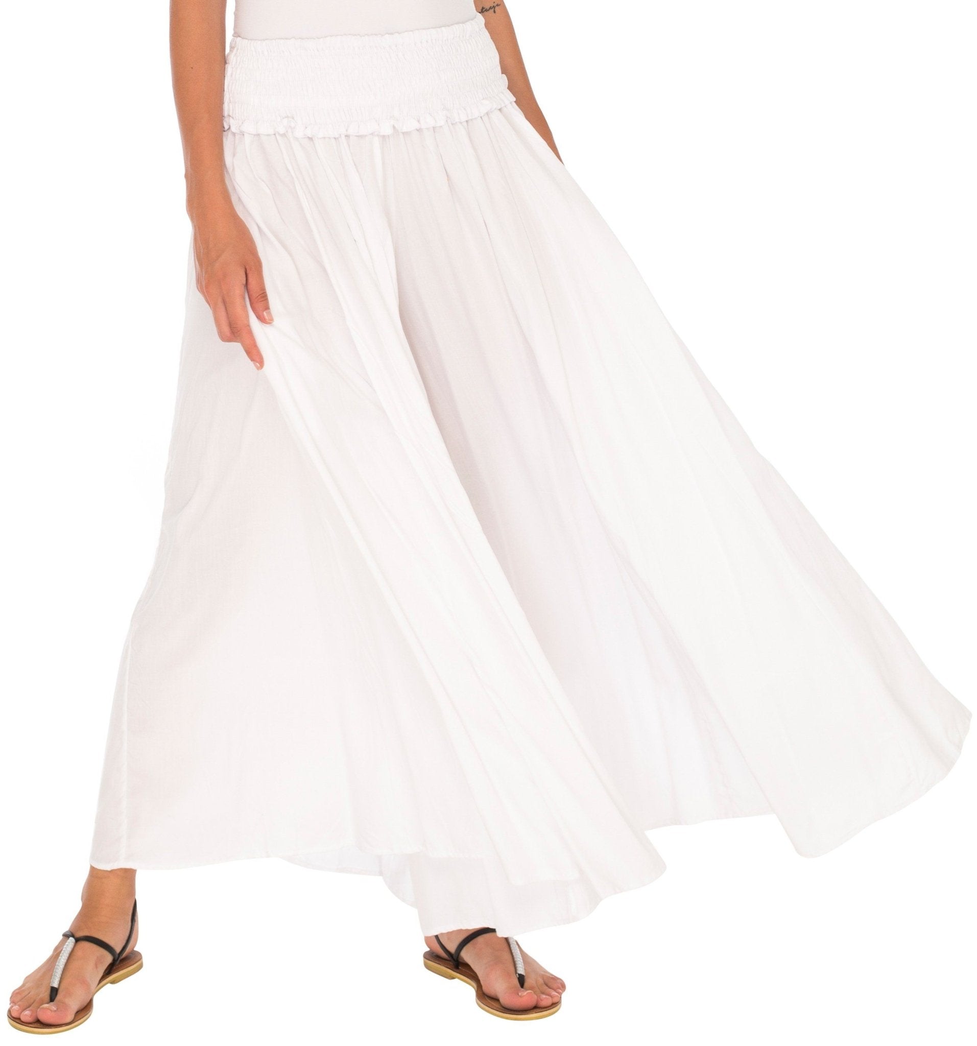 SHU - SHI Flowy Palazzo Pants for Women - Wide Leg, Elastic Waistband, Layered Style, Side Pockets - Love ShuShi