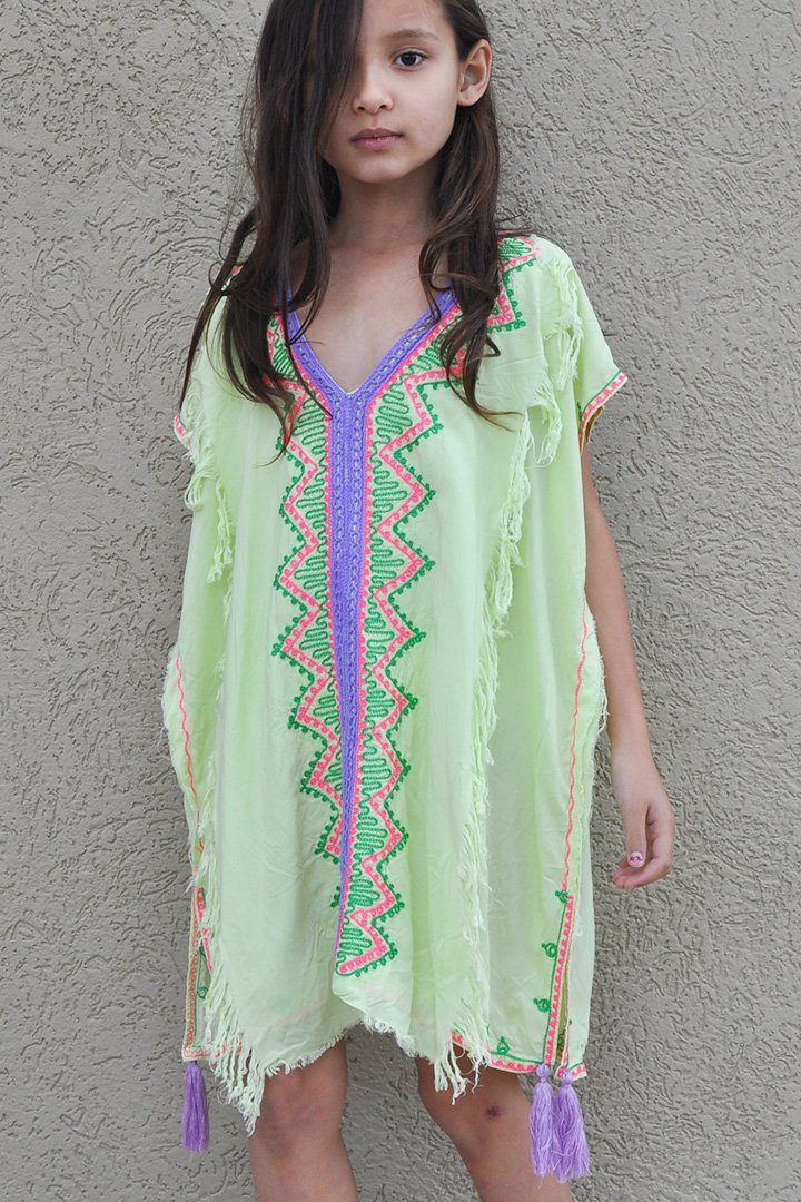 SHU - SHI Girls Swimwear Cover Ups - Tunic Dress, Short Kaftan Beach Dresses for Kids & Toddlers - Love ShuShi