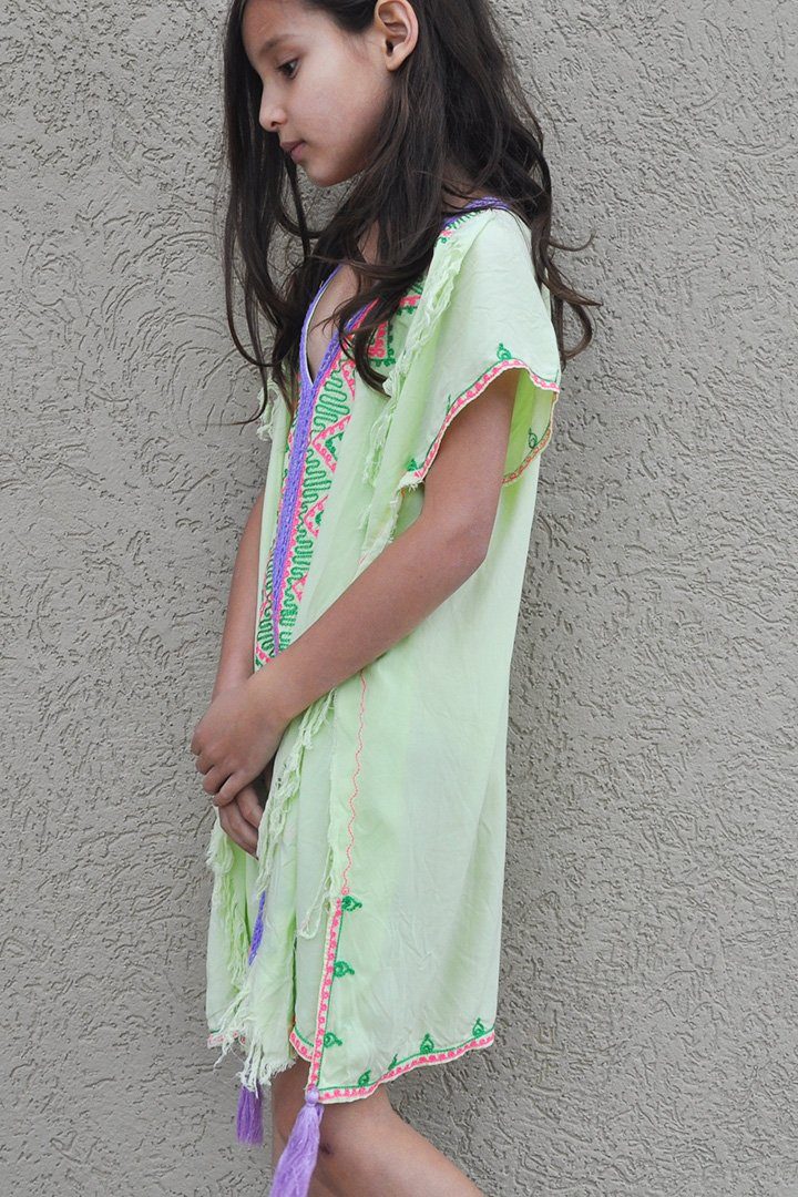 SHU - SHI Girls Swimwear Cover Ups - Tunic Dress, Short Kaftan Beach Dresses for Kids & Toddlers - Love ShuShi