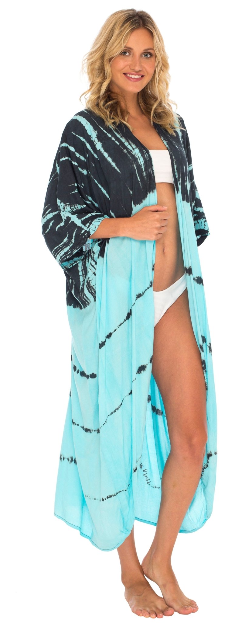 SHU - SHI Plus Size Tie Dye Kimono Cardigans for Women - Oversized Swimsuit Beach Cover Ups - Love ShuShi