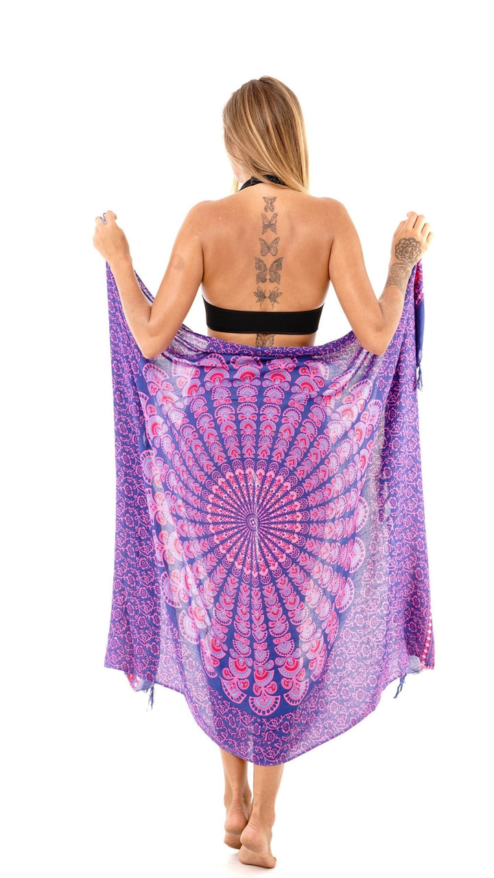 SHU - SHI Women Beach Cover Up Sarong Swimsuit Cover - Up Pareo Coverups Print - Love ShuShi