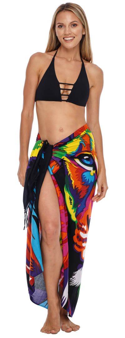 SHU - SHI Women Beach Cover Up Sarong Swimsuit Cover - Up Pareo Coverups Print - Love ShuShi