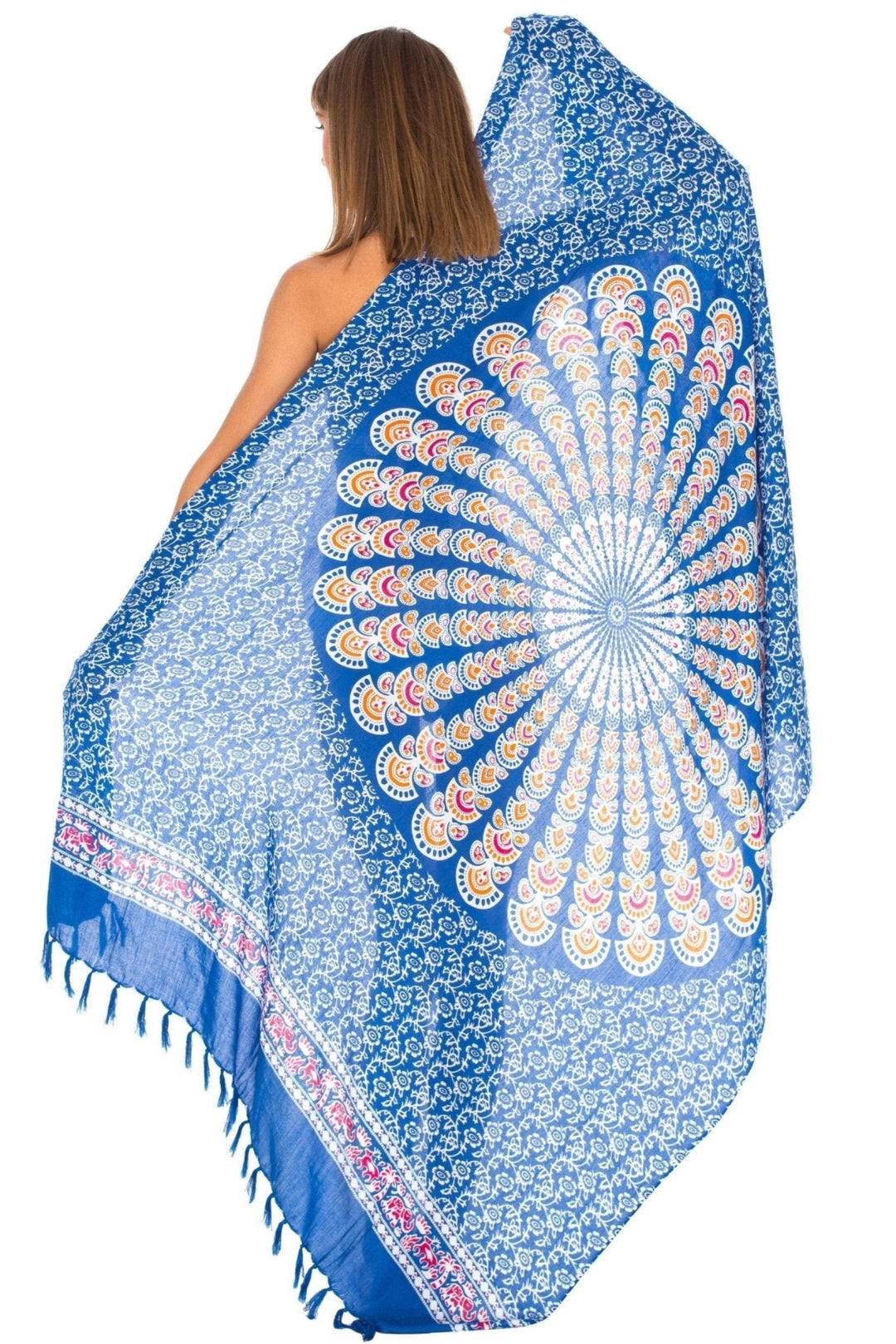 SHU - SHI Women Beach Cover Up Sarong Swimsuit Cover - Up Pareo Coverups Print - Love ShuShi