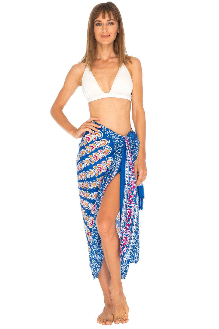 SHU - SHI Women Beach Cover Up Sarong Swimsuit Cover - Up Pareo Coverups Print - Love ShuShi