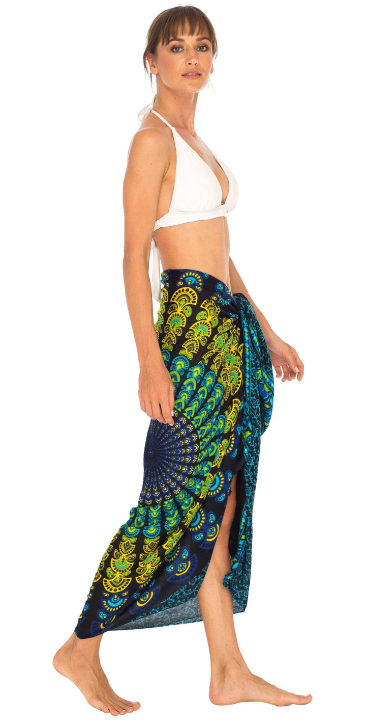 SHU - SHI Women Beach Cover Up Sarong Swimsuit Cover - Up Pareo Coverups Print - Love ShuShi