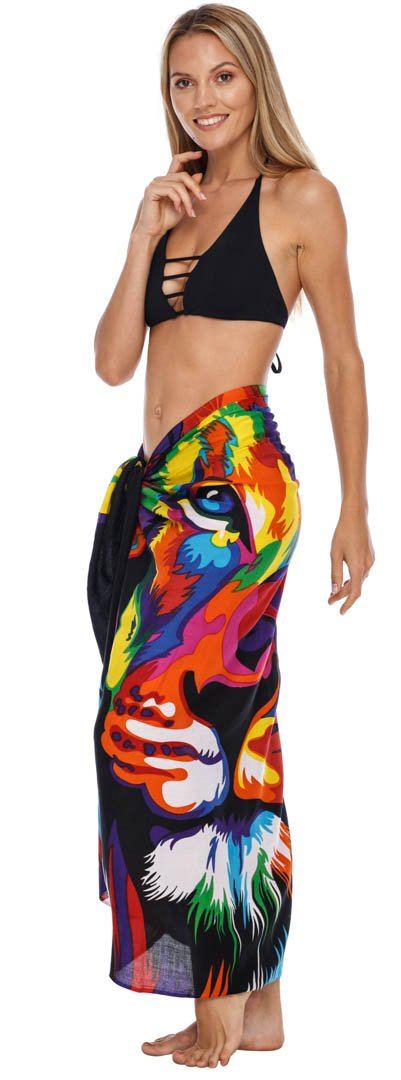 SHU - SHI Women Beach Cover Up Sarong Swimsuit Cover - Up Pareo Coverups Print - Love ShuShi