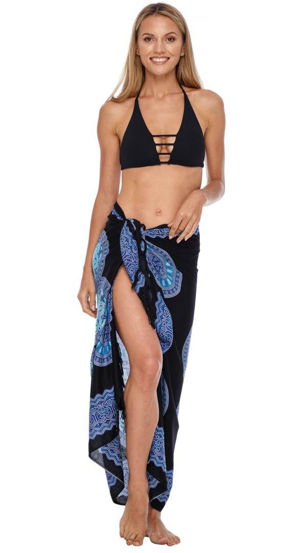 SHU - SHI Womens Beach Swimsuit Cover Up Flower Sarong Wrap with Coconut Clip - Love ShuShi