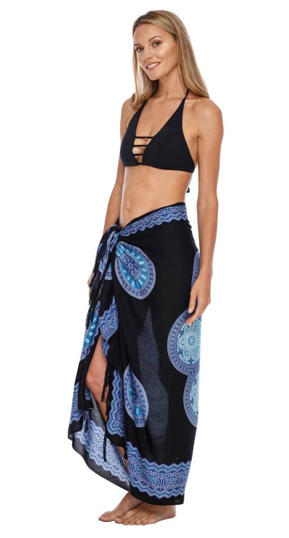 SHU - SHI Womens Beach Swimsuit Cover Up Flower Sarong Wrap with Coconut Clip - Love ShuShi