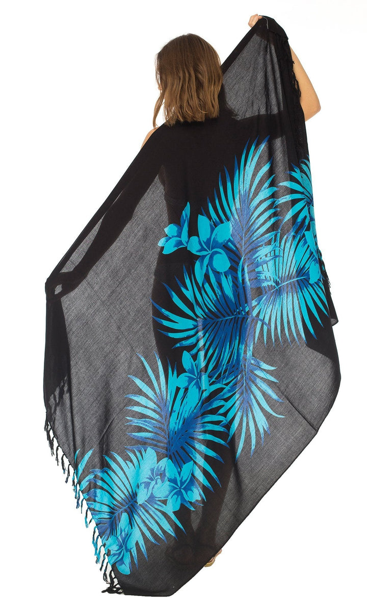 SHU - SHI Womens Beach Swimsuit Cover Up Palm Tree Sarong Wrap with Coconut Clip - Love ShuShi