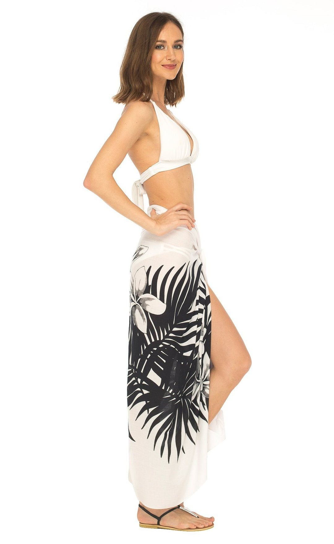 SHU - SHI Womens Beach Swimsuit Cover Up Palm Tree Sarong Wrap with Coconut Clip - Love ShuShi