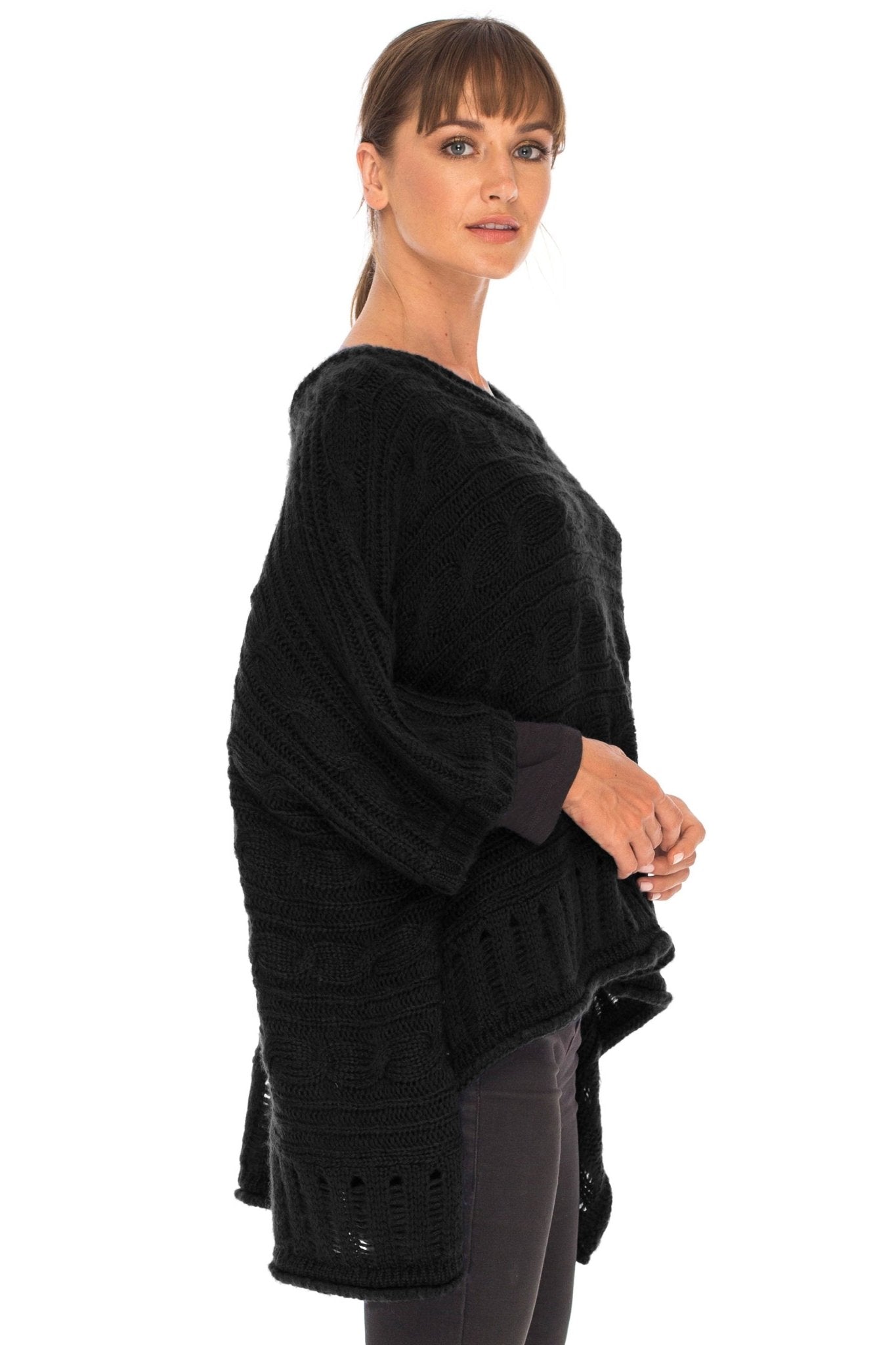 Oversized black cowl neck sweater best sale