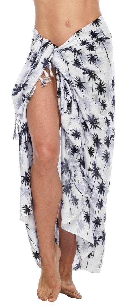 SHU - SHI Women's Coconut Palm Tree Print Sarong Beach Cover - Up | Swimsuit Pareo Wrap - Love ShuShi