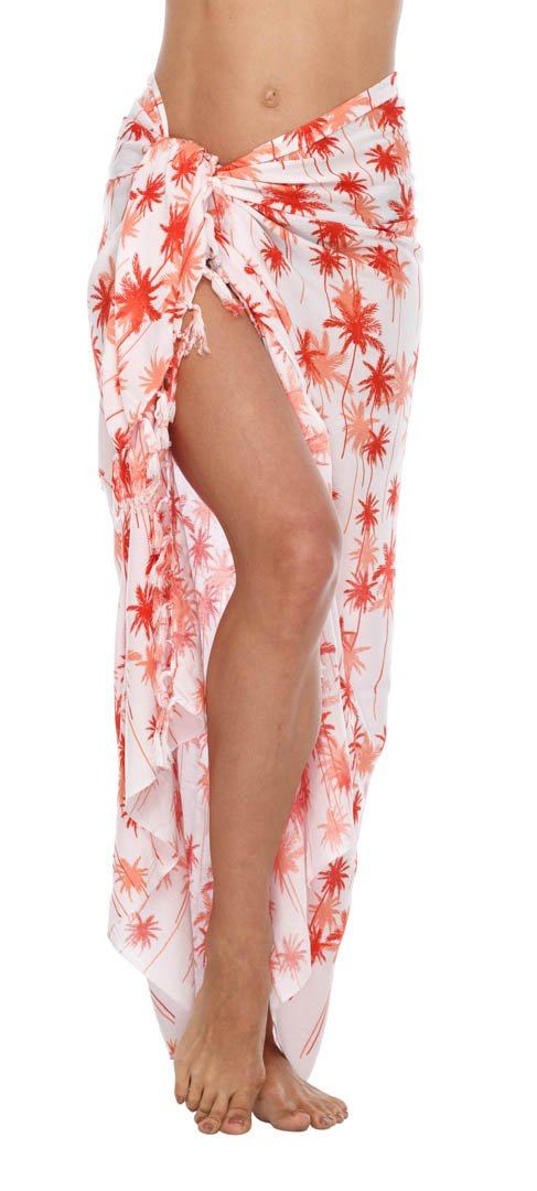 SHU - SHI Women's Coconut Palm Tree Print Sarong Beach Cover - Up | Swimsuit Pareo Wrap - Love ShuShi