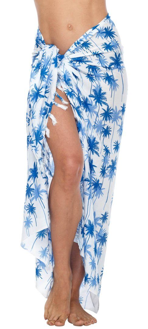 SHU - SHI Women's Coconut Palm Tree Print Sarong Beach Cover - Up | Swimsuit Pareo Wrap - Love ShuShi