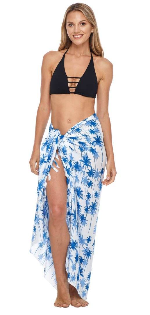 SHU - SHI Women's Coconut Palm Tree Print Sarong Beach Cover - Up | Swimsuit Pareo Wrap - Love ShuShi