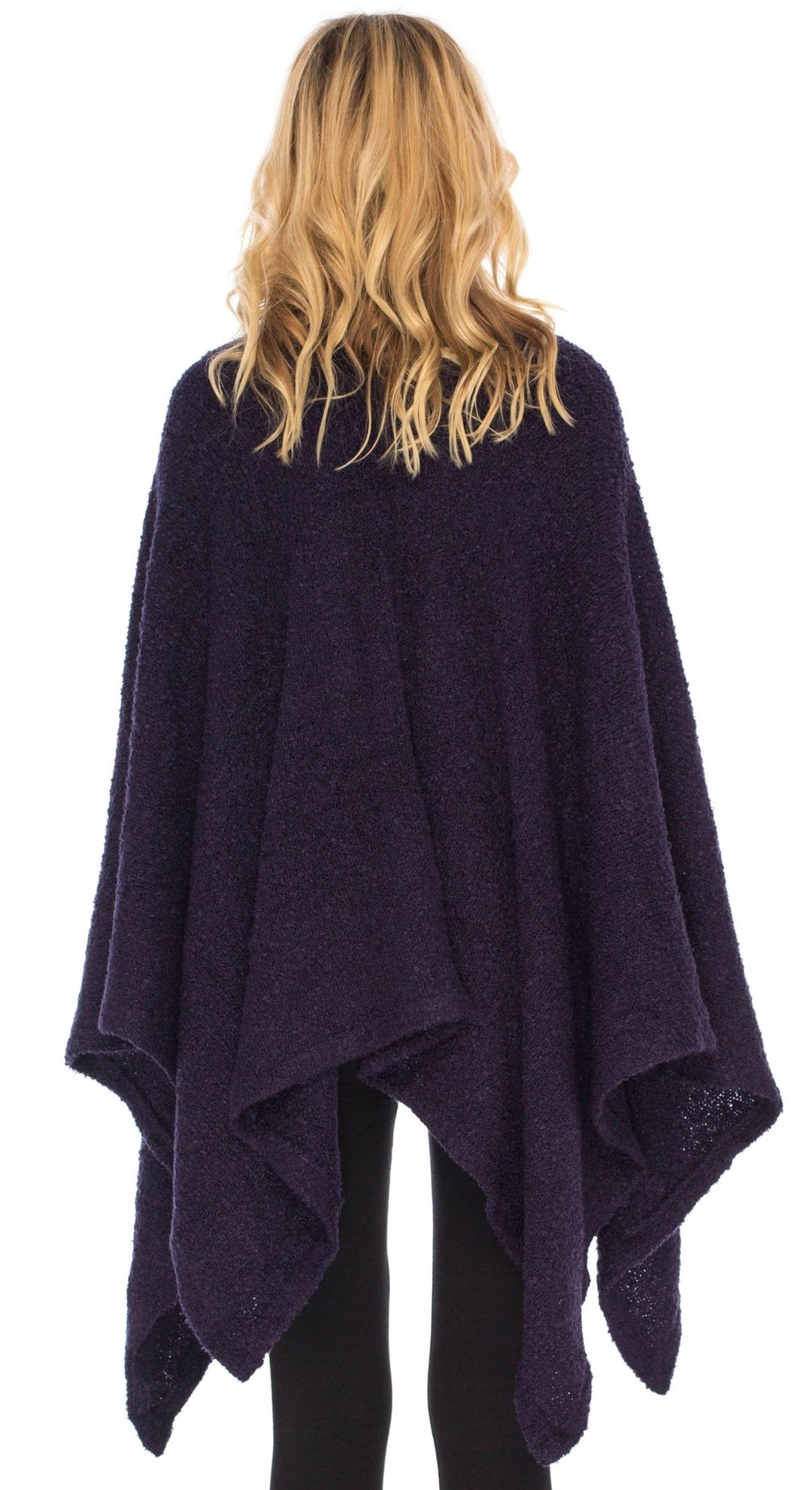 SHU - SHI Women's Cozy Knit Poncho Shawl Wrap - Lightweight Open Front Cape Kimono - Love ShuShi