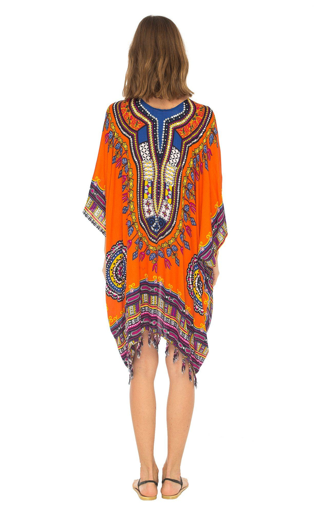 SHU - SHI Women's Dashiki Sequined Beach Cover - Up | Open Front Kimono Cardigan for Bikinis - Love ShuShi