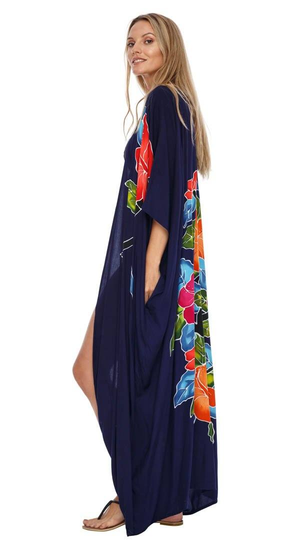 SHU - SHI Women's Floral Kimono Cardigan - Open Front Robe Beach Cover Up One Size - Love ShuShi