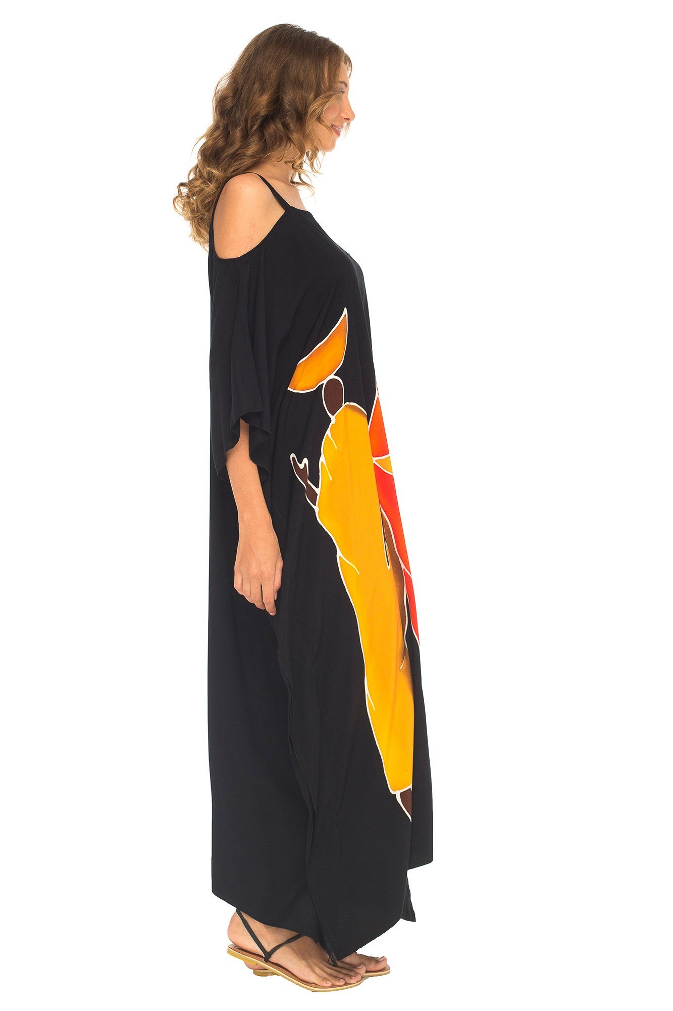 SHU - SHI Women's Kaftan Maxi Dress - Cold Shoulder, Casual Long Beach Cover - Up, Plus Size Caftan - Love ShuShi