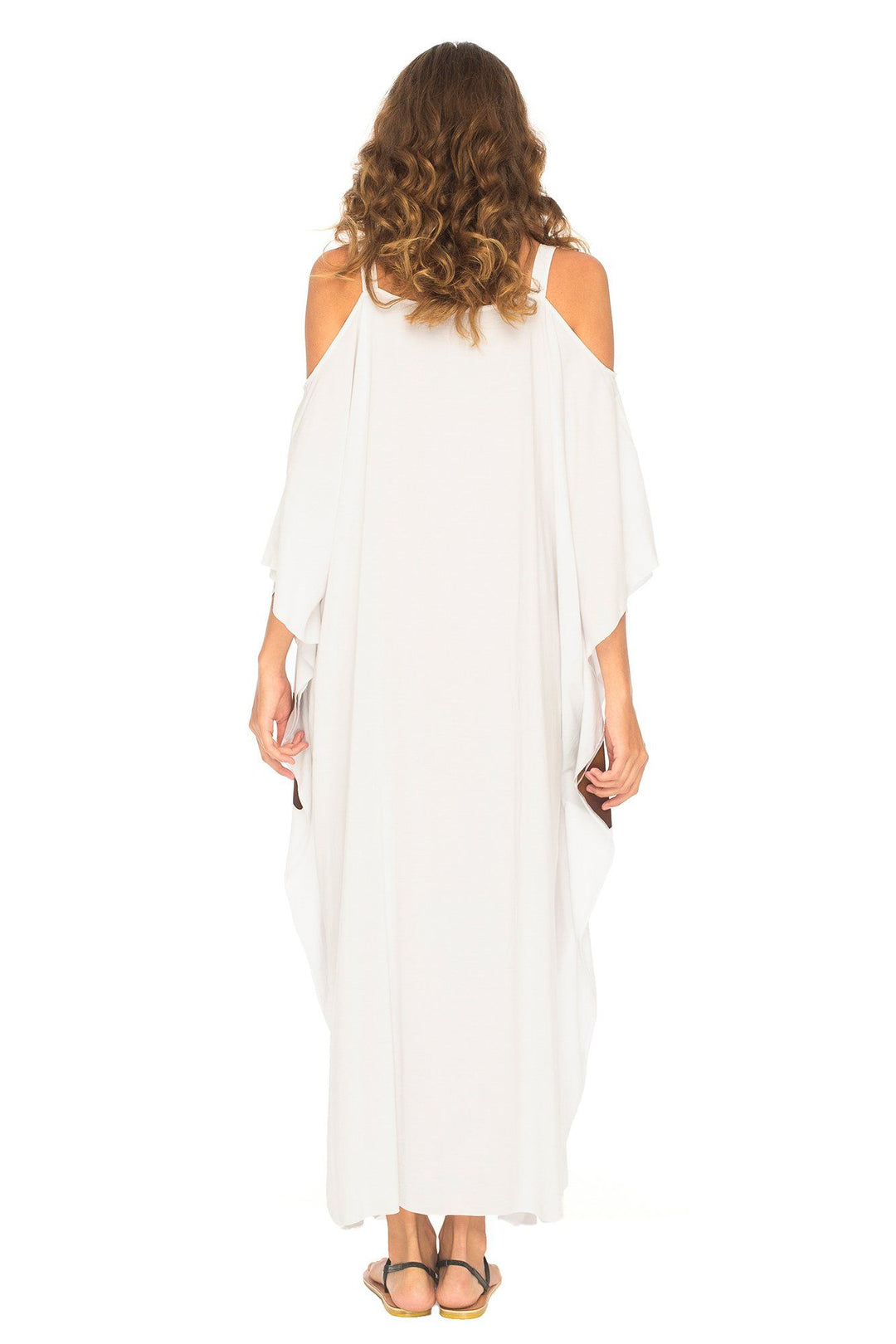 SHU - SHI Women's Kaftan Maxi Dress - Cold Shoulder, Casual Long Beach Cover - Up, Plus Size Caftan - Love ShuShi