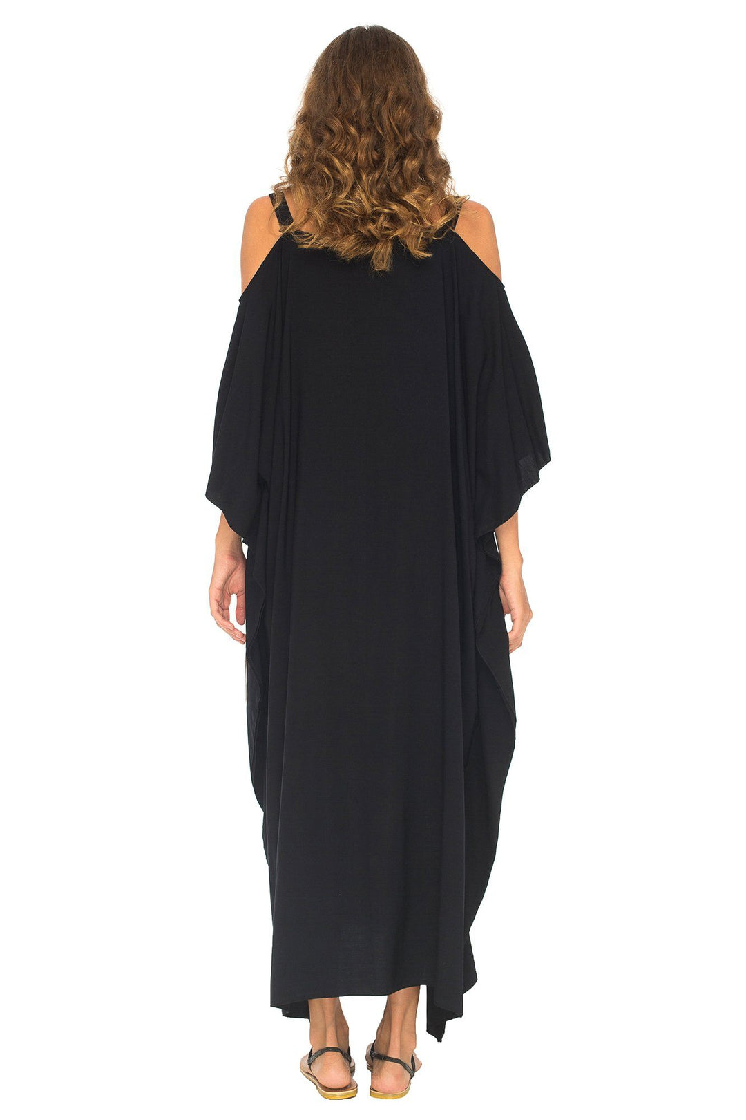 SHU - SHI Women's Kaftan Maxi Dress - Cold Shoulder, Casual Long Beach Cover - Up, Plus Size Caftan - Love ShuShi