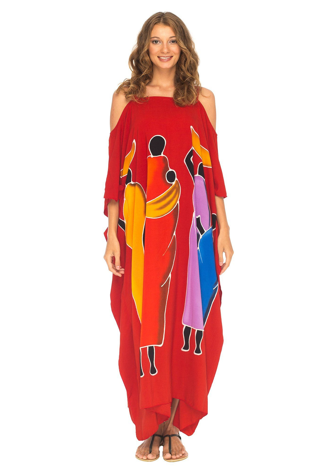 SHU - SHI Women's Kaftan Maxi Dress - Cold Shoulder, Casual Long Beach Cover - Up, Plus Size Caftan - Love ShuShi