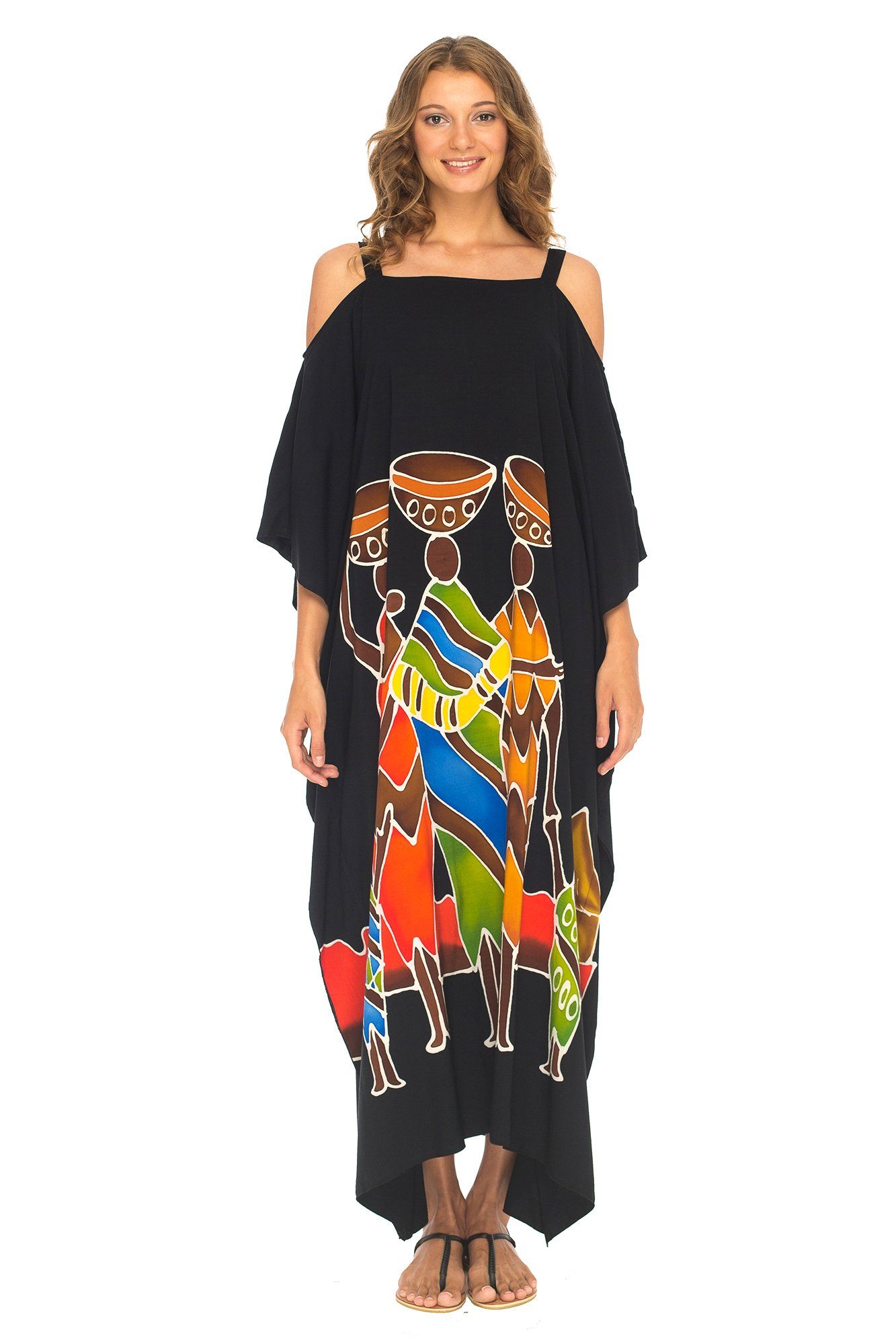 SHU - SHI Women's Kaftan Maxi Dress - Cold Shoulder, Casual Long Beach Cover - Up, Plus Size Caftan - Love ShuShi