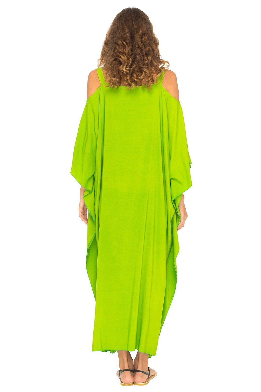 SHU - SHI Women's Kaftan Maxi Dress - Cold Shoulder, Casual Long Beach Cover - Up, Plus Size Caftan - Love ShuShi