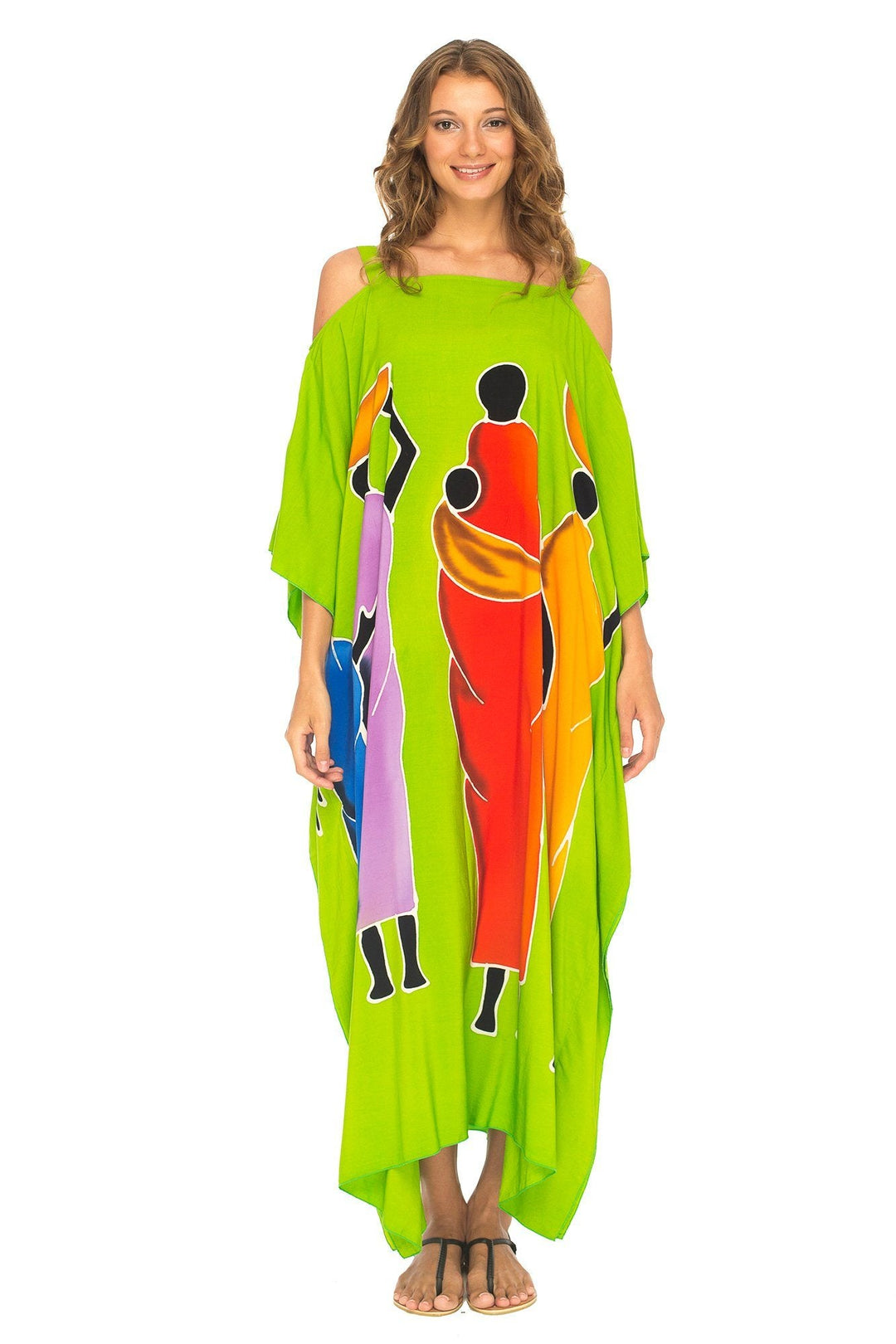 SHU - SHI Women's Kaftan Maxi Dress - Cold Shoulder, Casual Long Beach Cover - Up, Plus Size Caftan - Love ShuShi