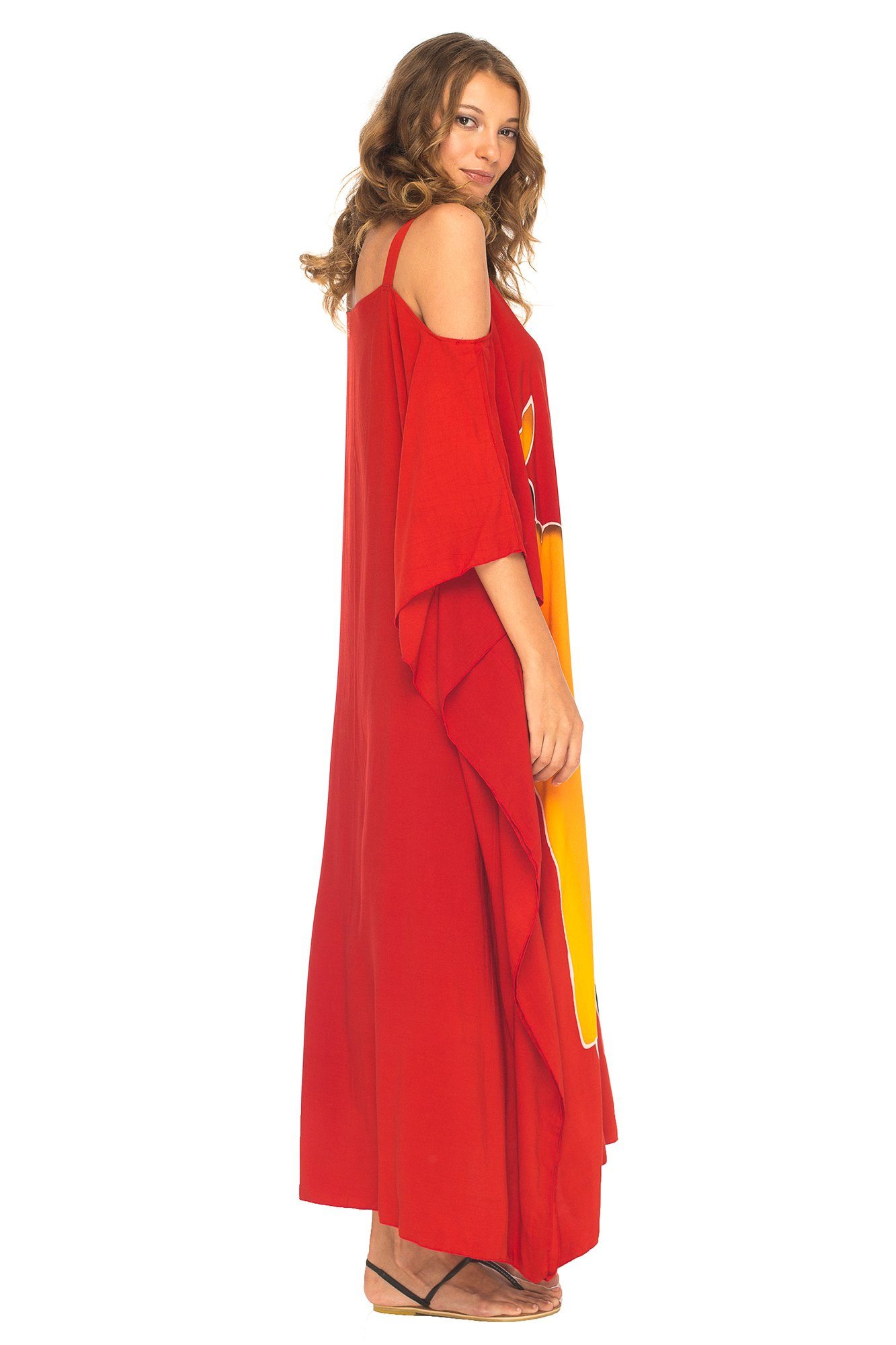 SHU - SHI Women's Kaftan Maxi Dress - Cold Shoulder, Casual Long Beach Cover - Up, Plus Size Caftan - Love ShuShi