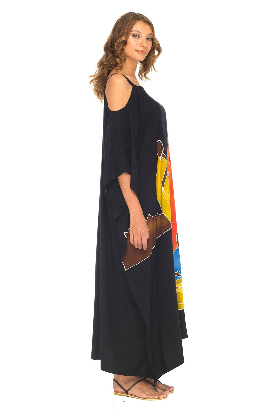 SHU - SHI Women's Kaftan Maxi Dress - Cold Shoulder, Casual Long Beach Cover - Up, Plus Size Caftan - Love ShuShi