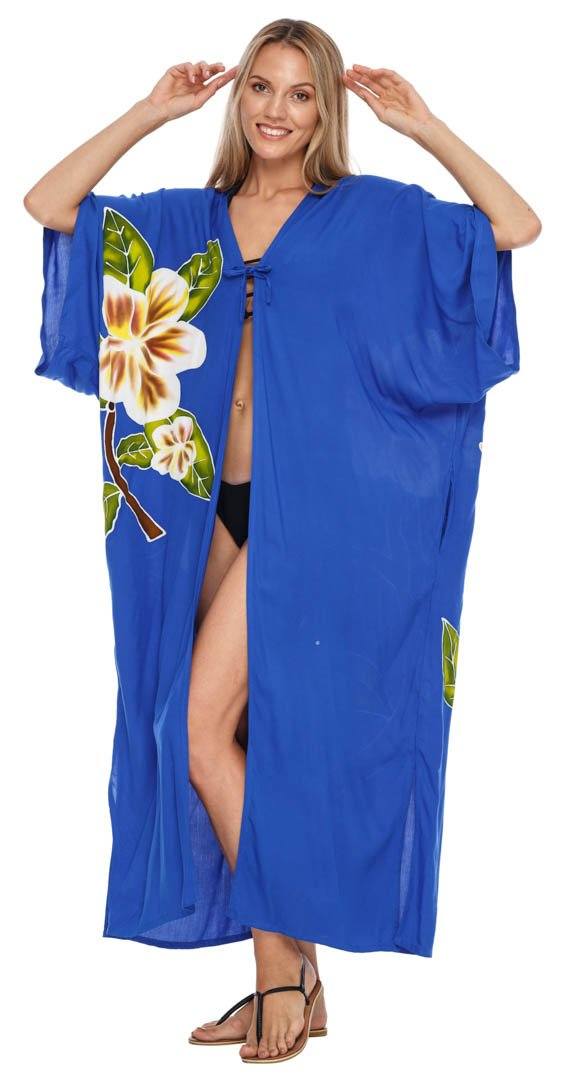 SHU - SHI Women's Kimono Cardigan - Floral Robe Beach Cover - Up, Open Front, One Size - Love ShuShi