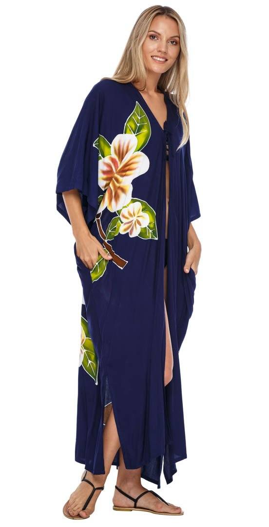 SHU - SHI Women's Kimono Cardigan - Floral Robe Beach Cover - Up, Open Front, One Size - Love ShuShi