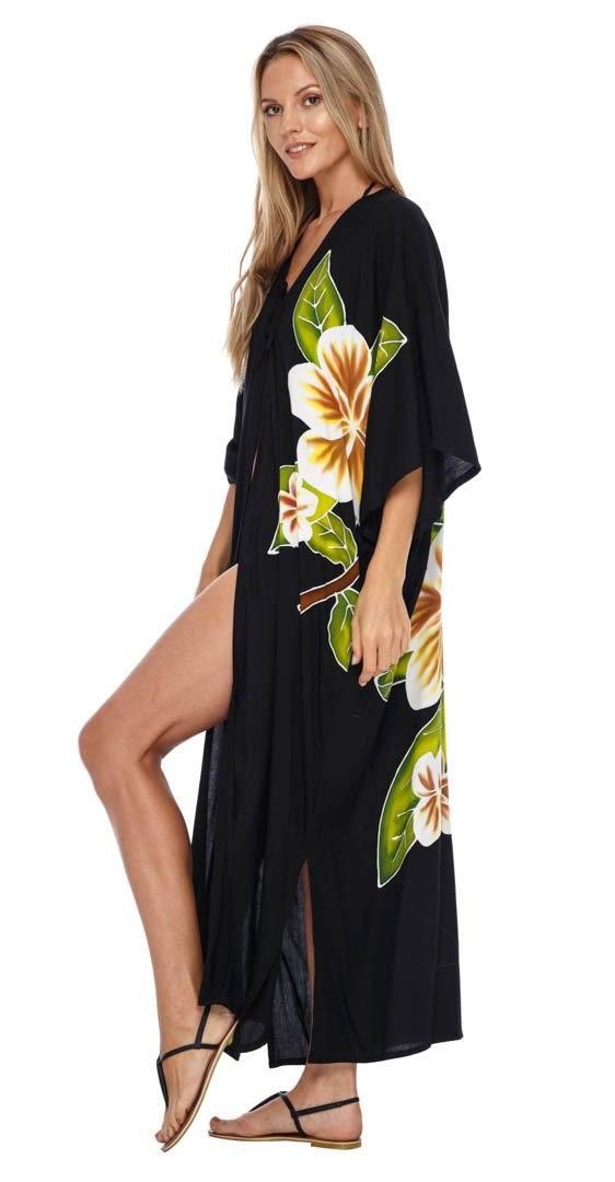 SHU - SHI Women's Kimono Cardigan - Floral Robe Beach Cover - Up, Open Front, One Size - Love ShuShi