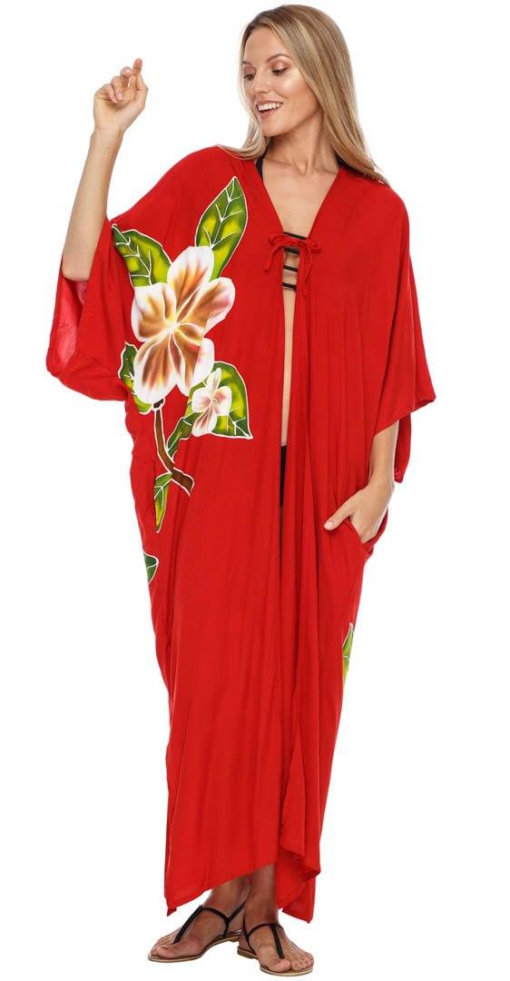 SHU - SHI Women's Kimono Cardigan - Floral Robe Beach Cover - Up, Open Front, One Size - Love ShuShi