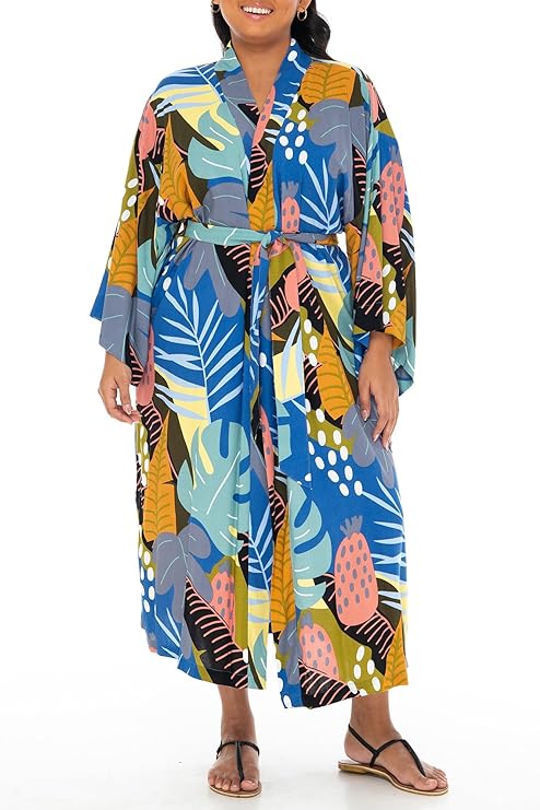 SHU - SHI Womens Kimono Cardigan Floral Tropical Swimwear Beach Robe - Love ShuShi