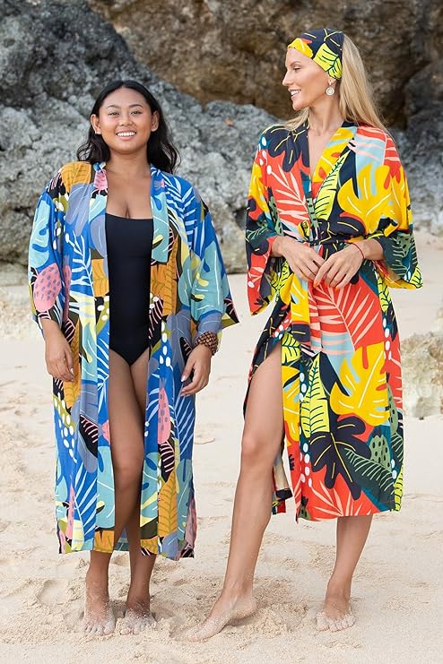 SHU - SHI Womens Kimono Cardigan Floral Tropical Swimwear Beach Robe - Love ShuShi