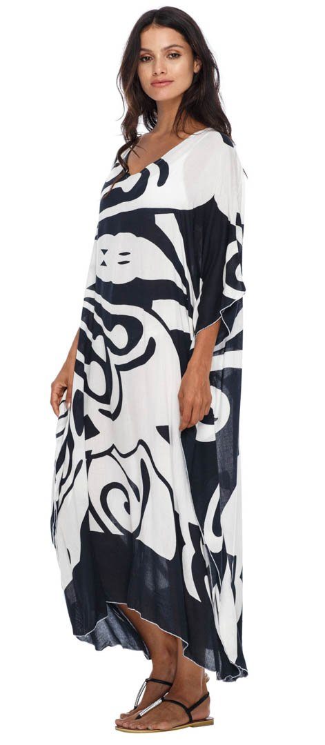 SHU - SHI Women's Long Beach Butterfly Caftan Tunic Dress - Swimsuit Cover - Up Loose Poncho - Love ShuShi