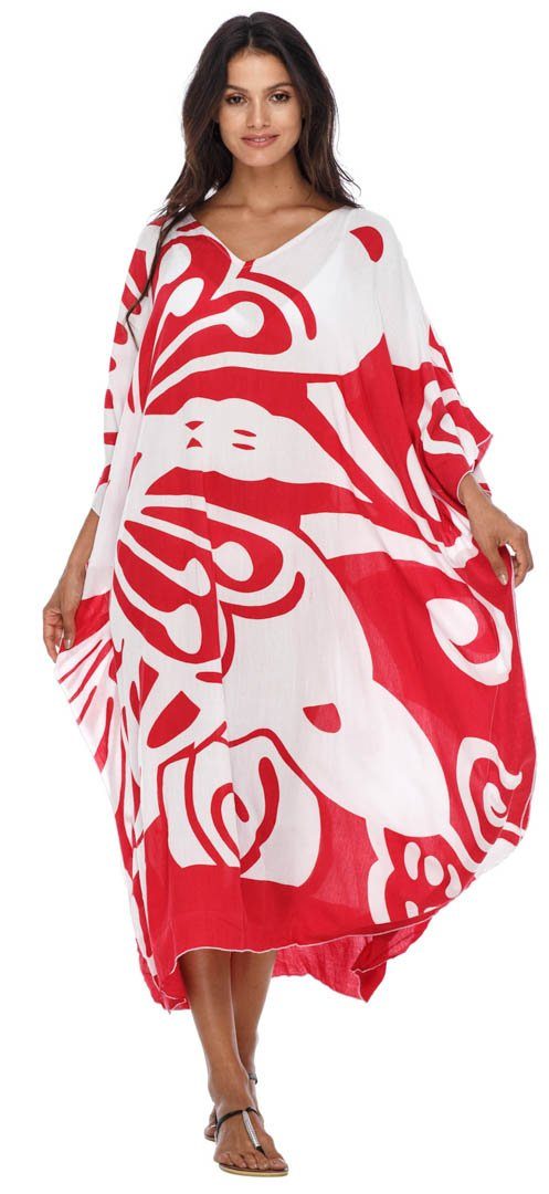 SHU - SHI Women's Long Beach Butterfly Caftan Tunic Dress - Swimsuit Cover - Up Loose Poncho - Love ShuShi