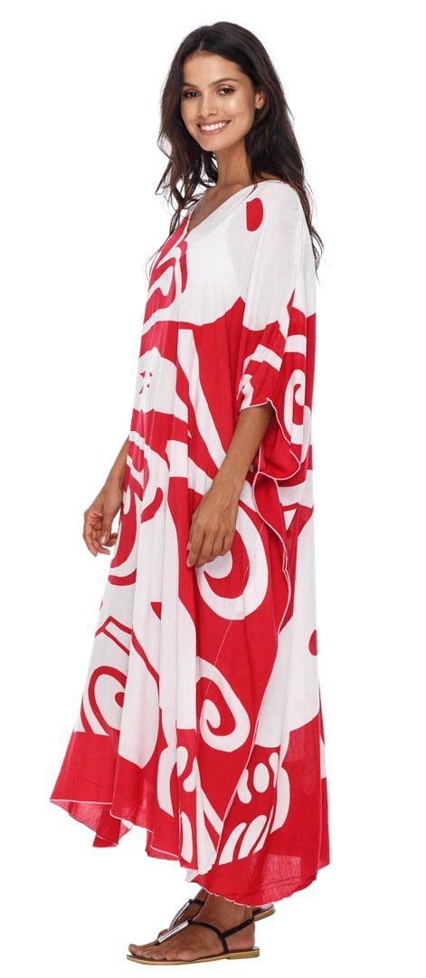 SHU - SHI Women's Long Beach Butterfly Caftan Tunic Dress - Swimsuit Cover - Up Loose Poncho - Love ShuShi