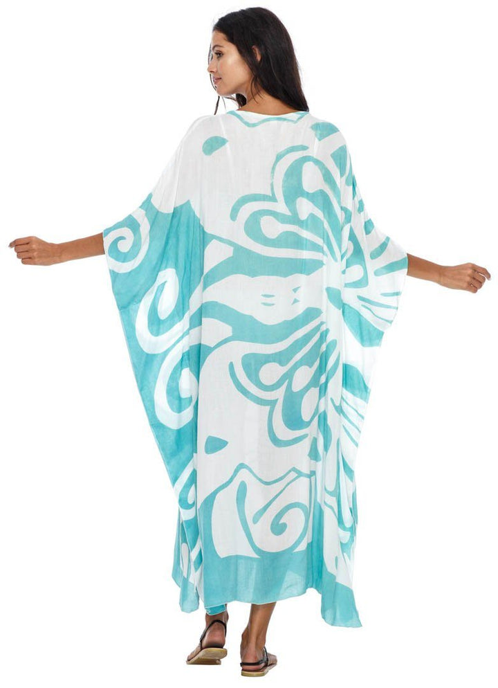 SHU - SHI Women's Long Beach Butterfly Caftan Tunic Dress - Swimsuit Cover - Up Loose Poncho - Love ShuShi