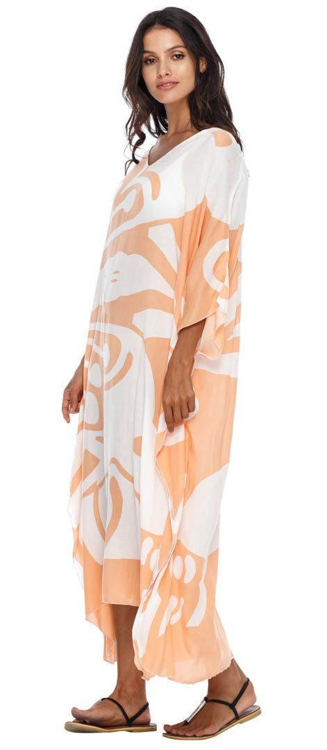 SHU - SHI Women's Long Beach Butterfly Caftan Tunic Dress - Swimsuit Cover - Up Loose Poncho - Love ShuShi