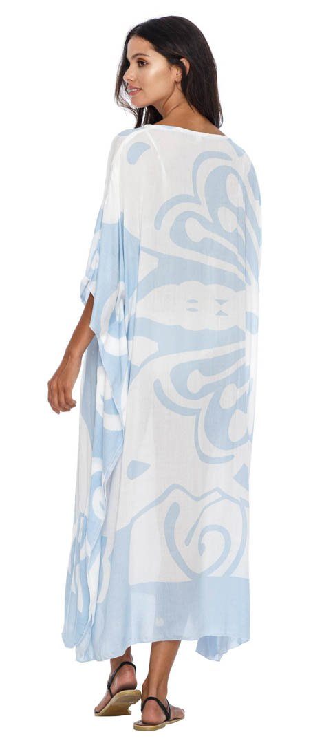 SHU - SHI Women's Long Beach Butterfly Caftan Tunic Dress - Swimsuit Cover - Up Loose Poncho - Love ShuShi