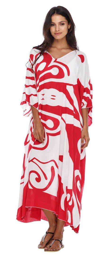 SHU - SHI Women's Long Beach Butterfly Caftan Tunic Dress - Swimsuit Cover - Up Loose Poncho - Love ShuShi