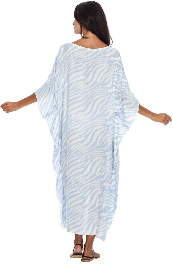 SHU - SHI Women's Long Beach Zebra Caftan Tunic Dress - Swimsuit Cover - Up Loose Poncho - Love ShuShi